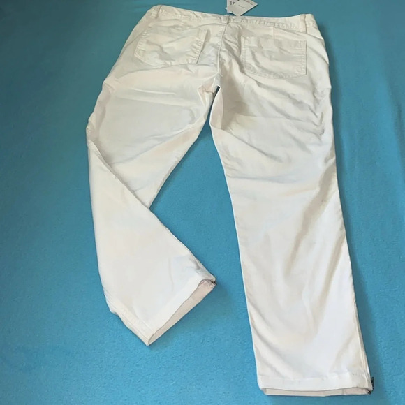 BANANA REPUBLIC Ryan Fit side ankle zippers white 4 pockets straight leg size 6 - Picture 2 of 13